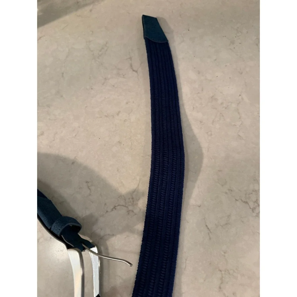 Puma Golf Mens Stretch Woven Braided Belt Navy Blue Believe In Birdies L/XL